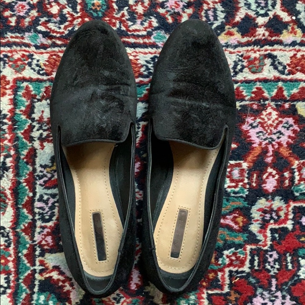 Tahari ‘Frankie’ black velvet slip-on loafer